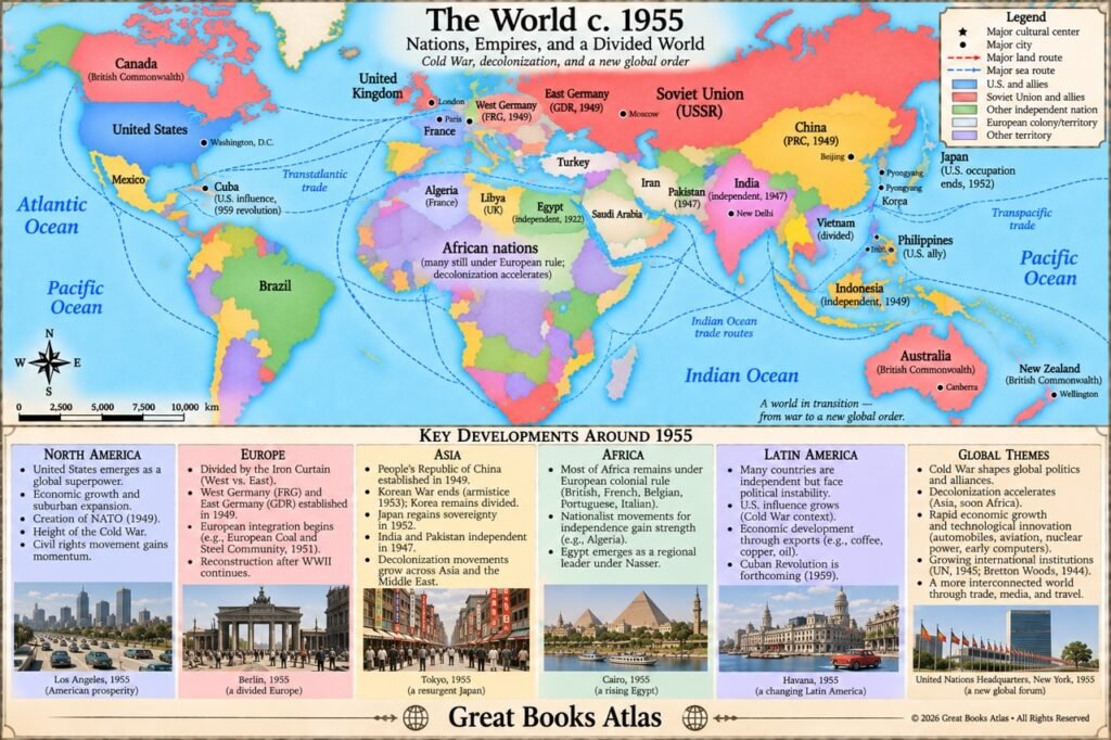 World map around 1955