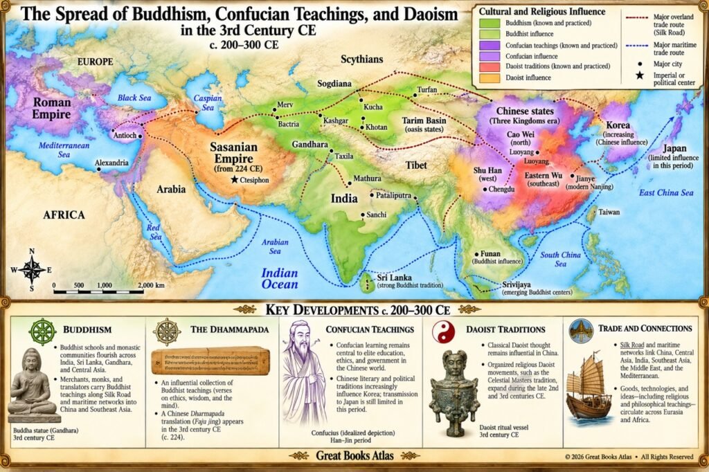 Spread of Buddhism, Confucianism and Daoism, 3rd century CE